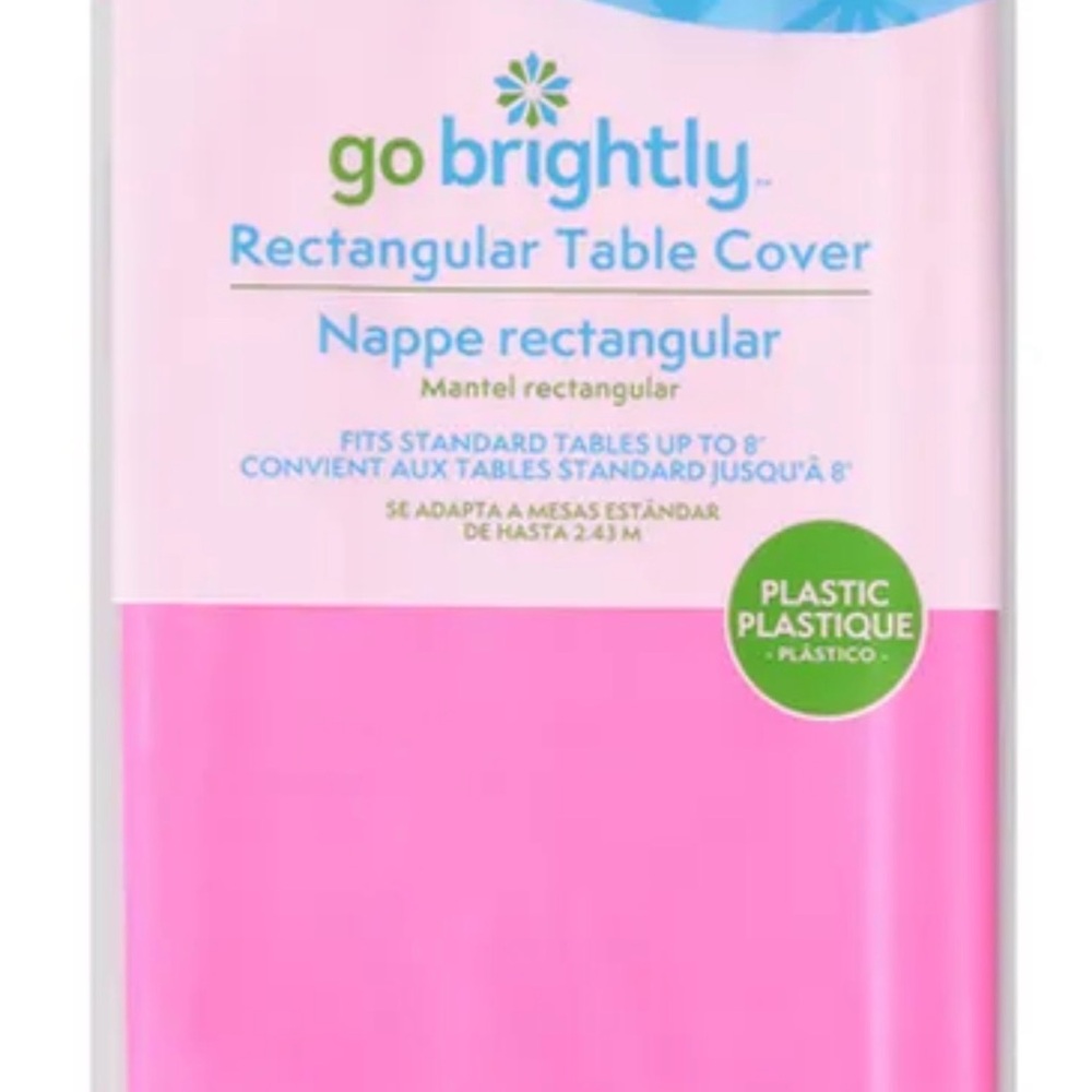 Amscan Go Brightly Pink Rectangular Table Cover